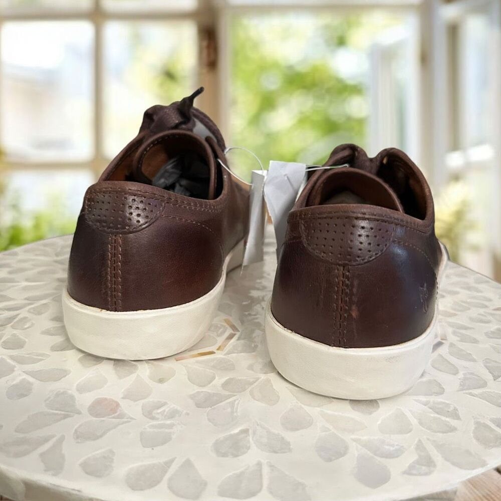 FRYE Vintage Italian Full Grain Leather Low Lace Sneaker Shoes Size 9 - Picture 10 of 13